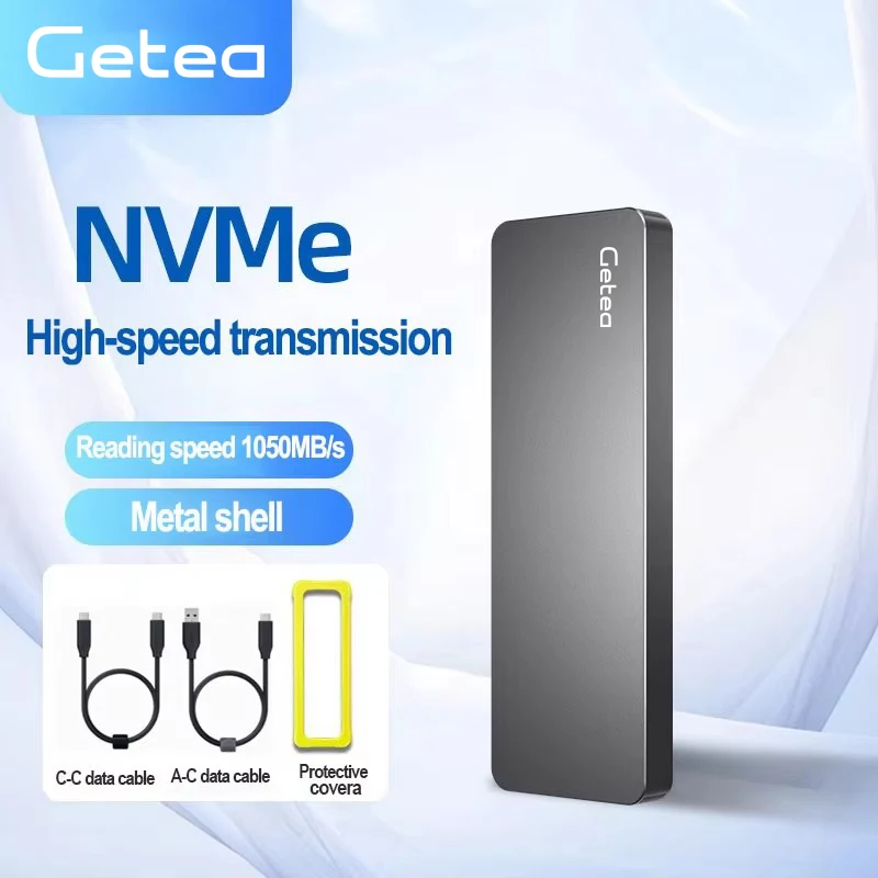 

Getea 128GB 256GB SSD Mobile Solid State Drive Type-C3.1 USB3.2 Gen2 NVME External Hard Drive SATA for Gaming Windows 10