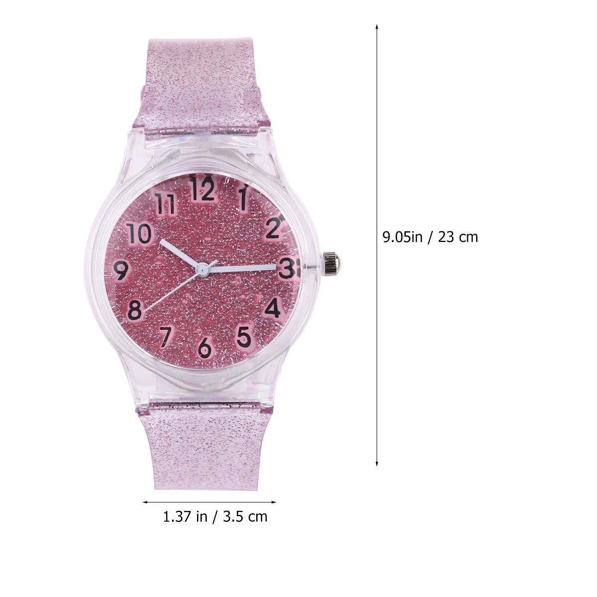 Kids Pink Transparent Glitter Watch Creative Shiny Silicone Wristwatch Adjustable Comfortable Children Wrist Watch