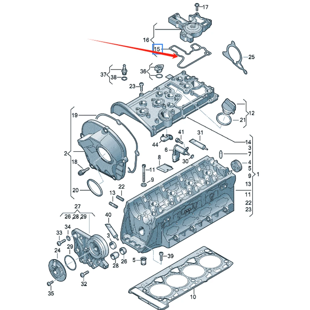 495B Oil Water Separator Gasket For Audi A4L A6L Q5 A4 S4 A3 S3 A6 S6 Skoda Octavia Superb Yeti VW Tiguan Sagitar 06H103484A