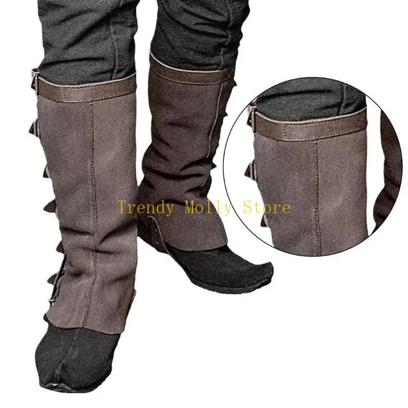 N5KB Sterevunk Boot Cover Spats Middeleeuwse beenkappen Ridder Krijger Beenbeschermers Kostuumaccessoires voor