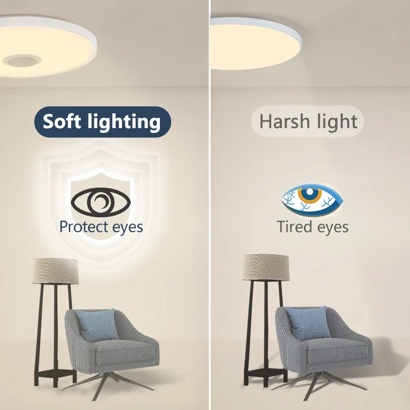 Ceiling Lamps Modern Music Light RGB Dimming 46CM 37CM 30CM Home Lighting Smart Ceiling Lights With Remote Control AC220V