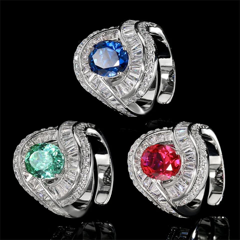 

Opening Simple Stylish Ring Main Stone 8*10 Oval Gemstone As The Main Stone Stainless Steel Ring Fashion Stainless Steel Jewelry