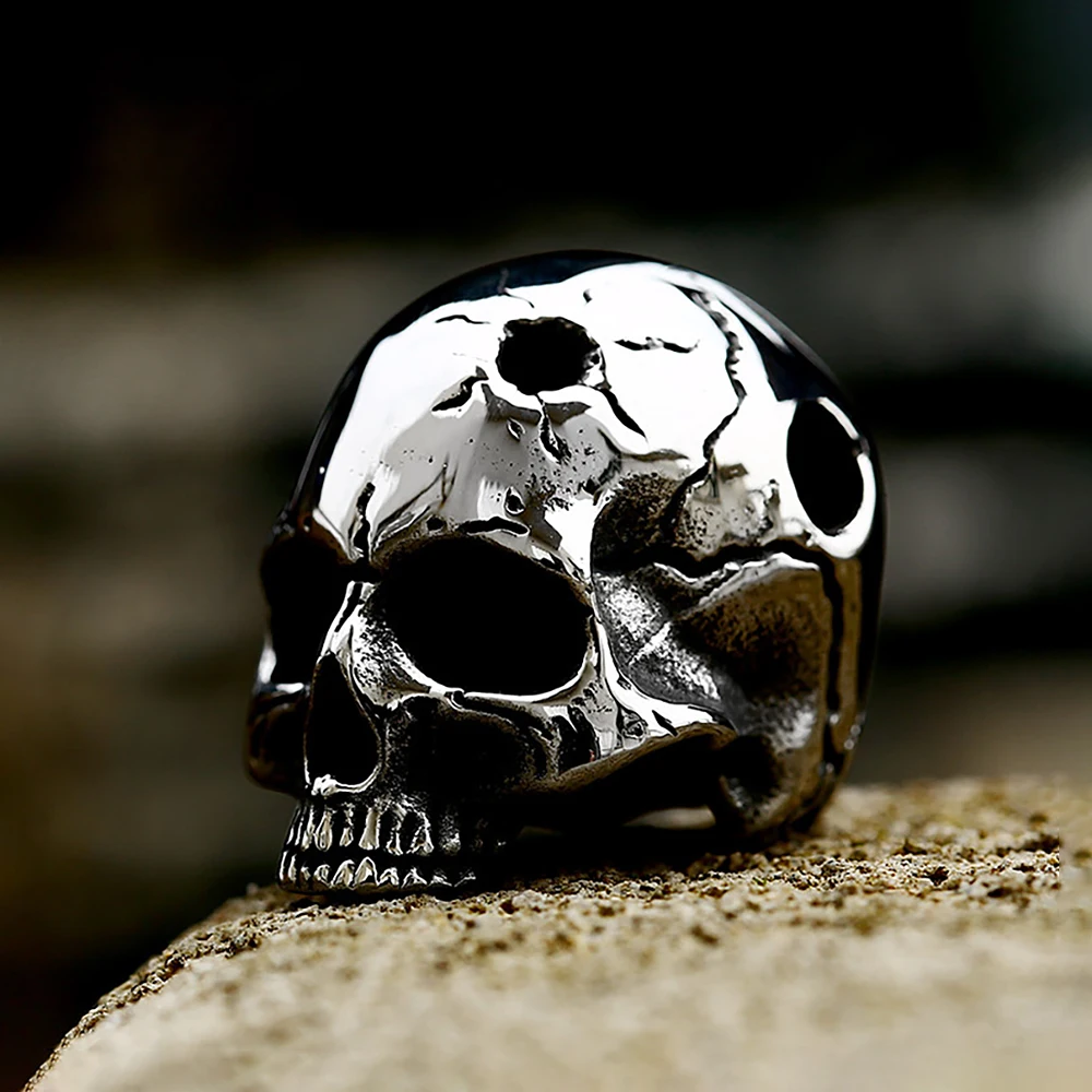 Punk Vintage Stainless Steel Skull Pendant Necklace For Men Hip Hop Rock Skeleton Necklaces Party Biker Jewelry Gifts Wholesale