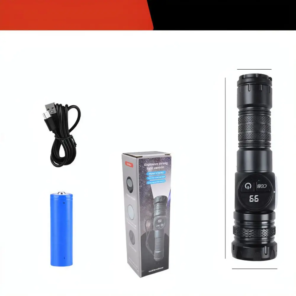 Powerful LED Flashlight Rechargeable Zoomable Torch Portable Handheld Light For Outdoor Camping Hiking Emergency Repair Work