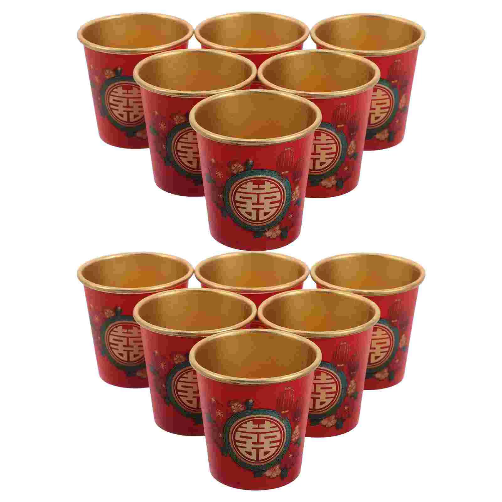

50 Pcs Paper Cups Happy Supply Taste Shot Wedding Decor Collection Red Drink Party