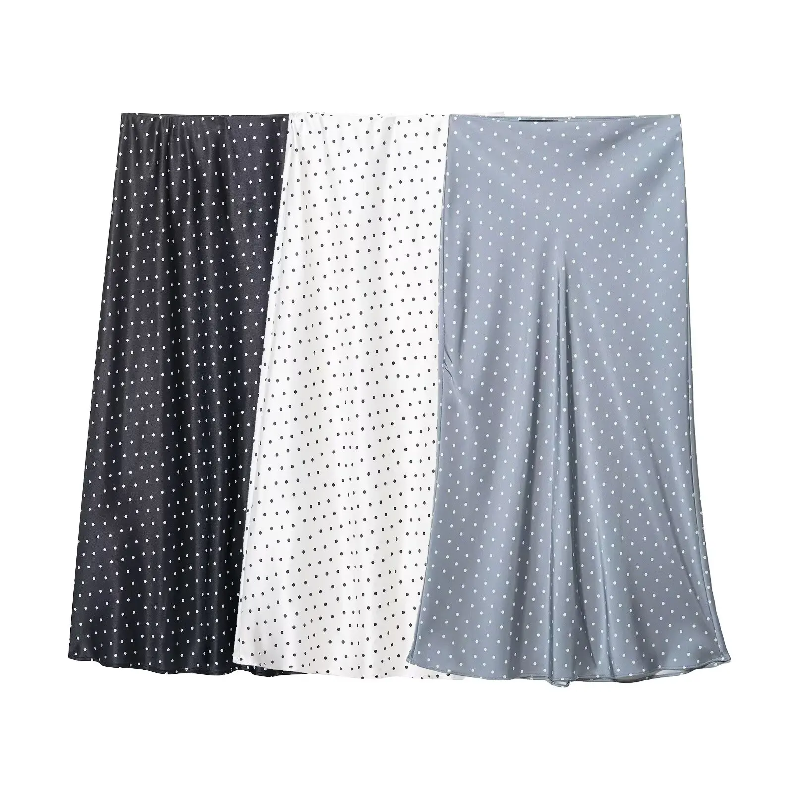

WOMAN 2026 Summer New Fashion Printed Dot Midi Skirt Retro A Line High Waist All-match Casual Female Skirts Mujer
