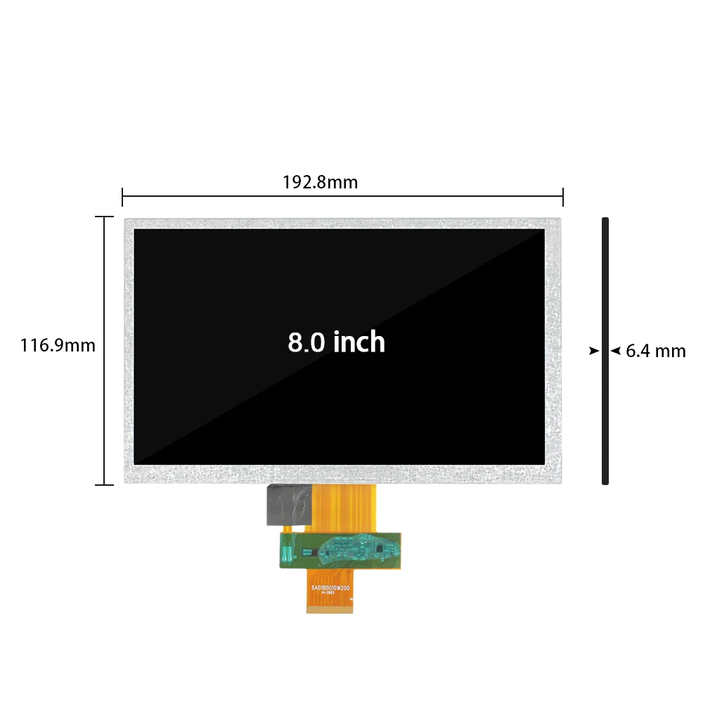 8.0 Inch tft ips Panel  LVDS 40P TFT NJ080IA-10D LCD panels 1024*600 High Brightness 500