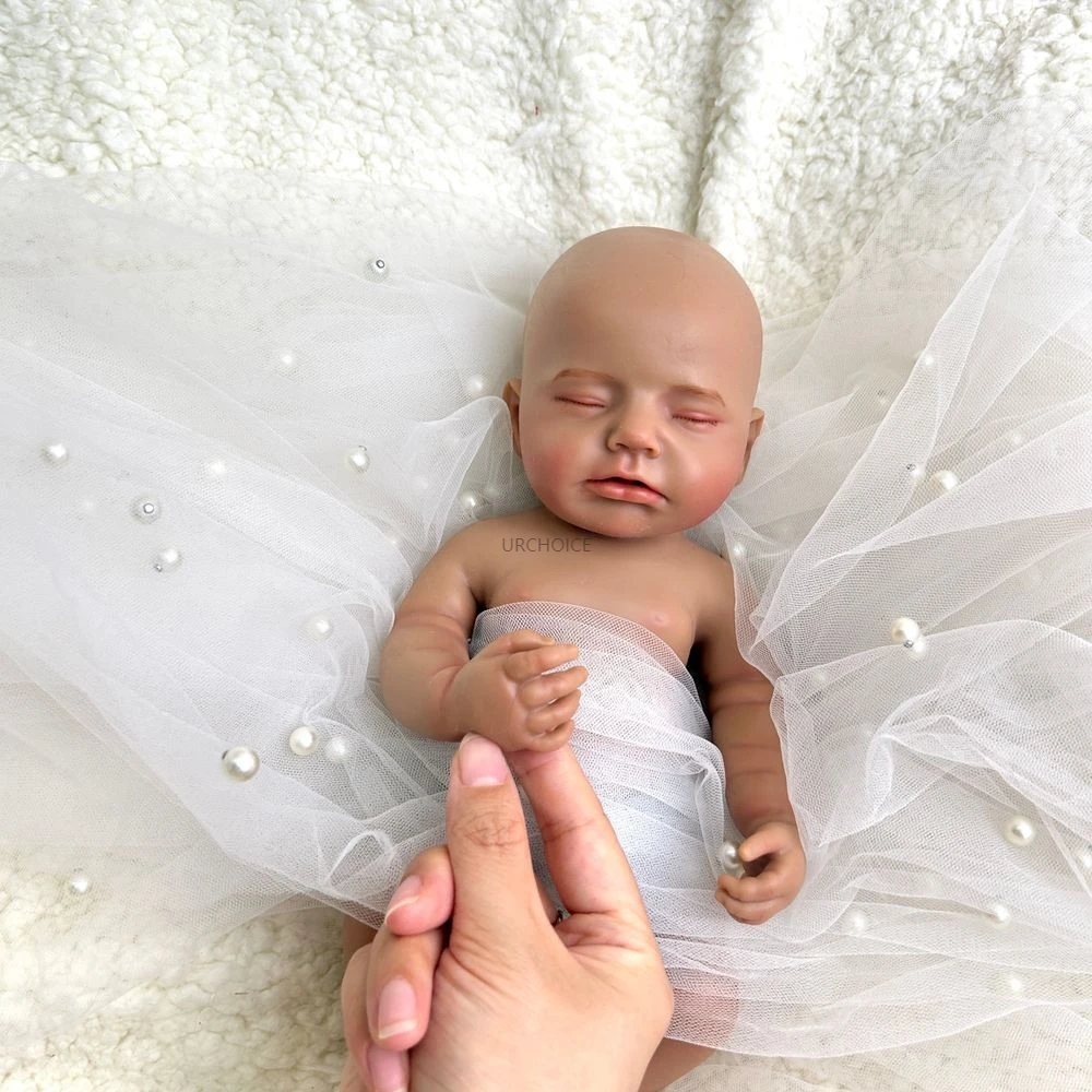 Poupée de peau foncée douce 12 pouces pleine en silicone solide renaissant bébé fille bouche ouverte corps lavable nouveau-né poupée anniversaire cadeau de Noël
