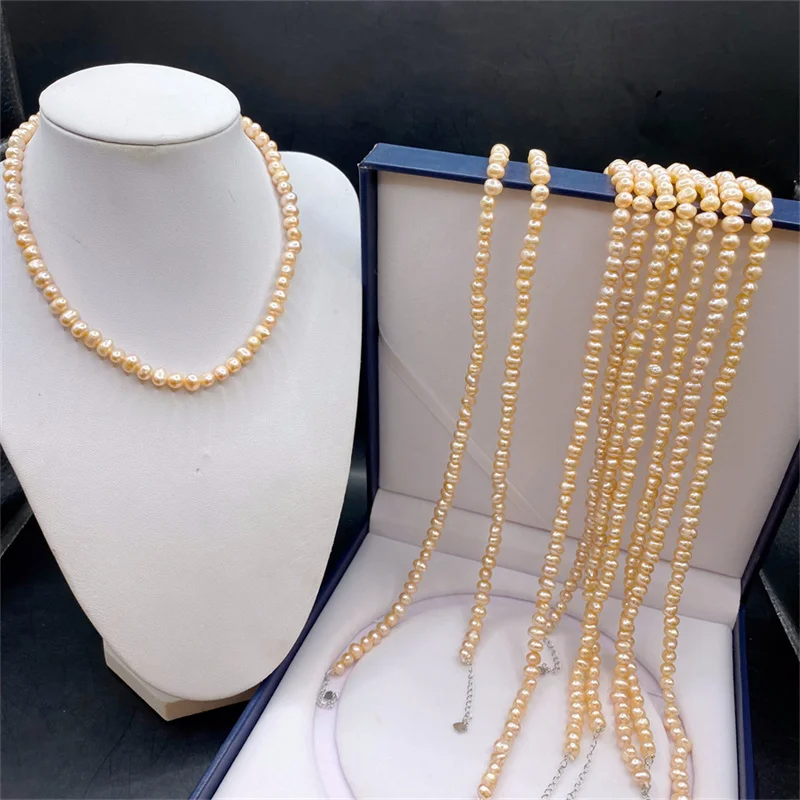 

1A ожерелья из натурального жемчуга 5-9 мм ювелирные изделия из пресноводного жемчуга ожерелье из стерлингового серебра 925 пробы для женщин подарок на помолвку