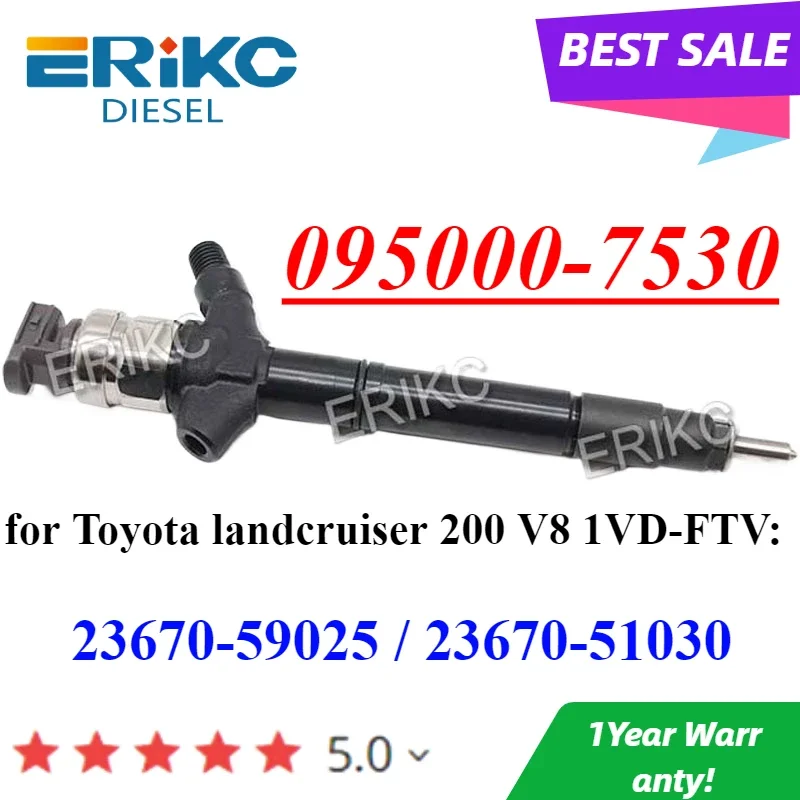 095000-7530 Common Rail Diesel Injector 095000-7531 Engine Sprayer for DENSO 23670-59025 Toyota Land Cruiser 200 23670-59031