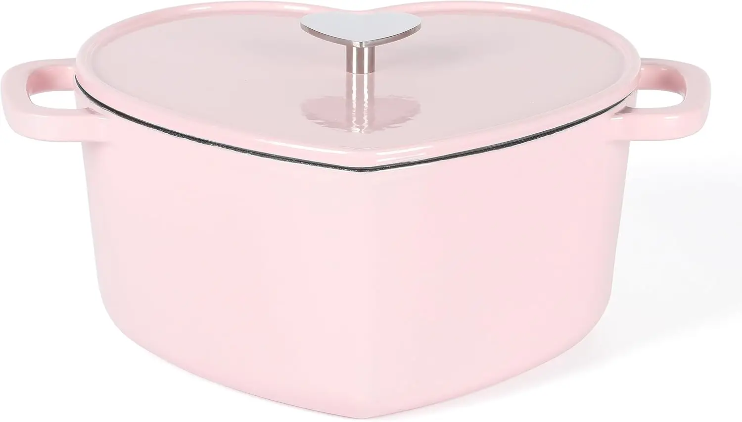 

Heart Shaped 4-Quart Enamel Cast Iron Dutch Oven - Pink