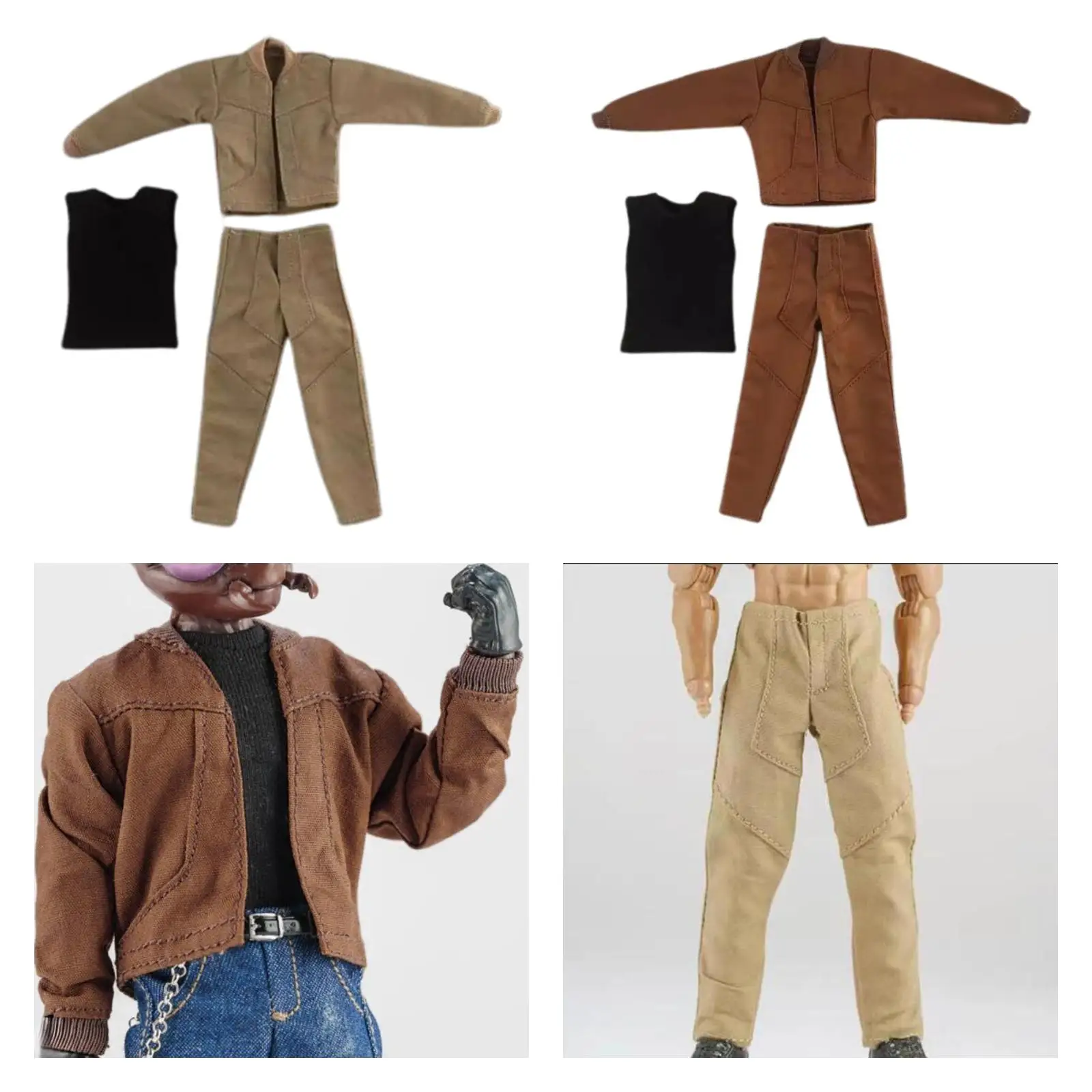 Ropa de figura de acción 1:12, accesorios de figuras de moda, ropa en miniatura, chaqueta informal, chaleco, pantalones para figura de acción masculina de 6"