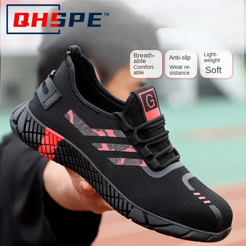 Work Sneakers Men's Safety Shoes Construction steel toe work Shoes Safety boots Men's shoes Puncture proof work summer Kevlar
