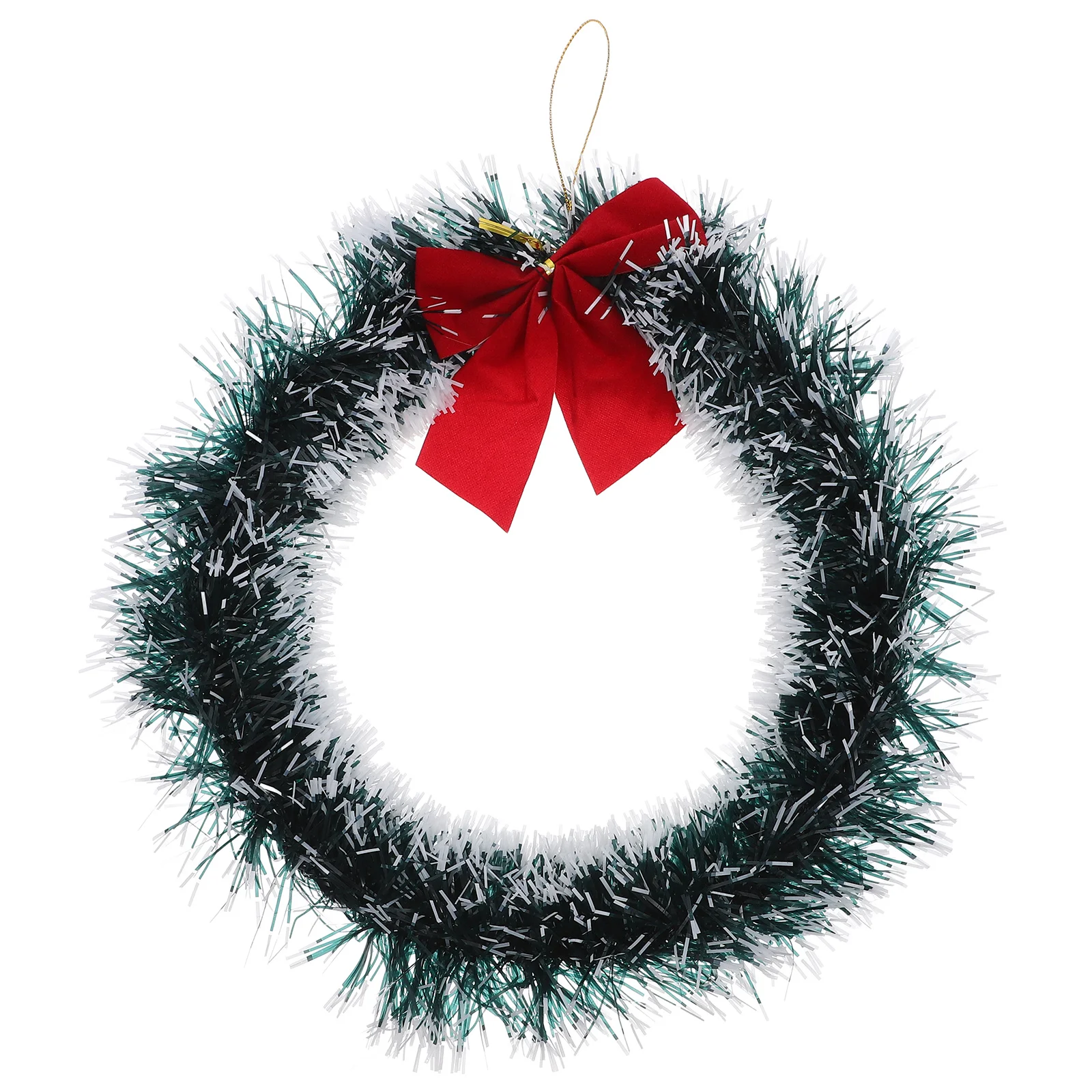 

Christmas Bowknot Green Wreath White Brim Lightweight Indoor Festival Decoration Hotel Store Window Ornaments