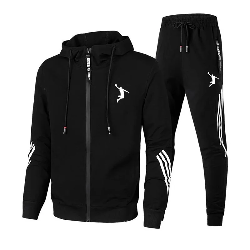 2024 Spring and autumn new leisure sports fashion zipper men\'s running suit men clothing set tracksuit mens joggers