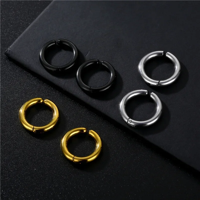 Without Pierced Earrings Party Punk Titanium Steel Temperament Men Clip Earrings Women Ear Clips Korean Ear Cuffs Earrings Hoop - view 4