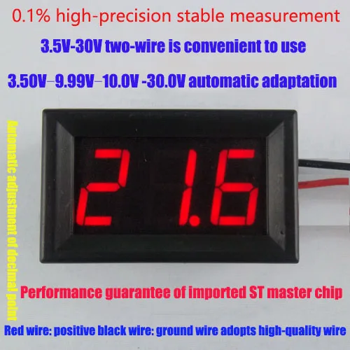 GWUNW BY356V DC1V 10V 30V 50V 100V 150V 200V 500V 3 bit digital voltmeter Panel Meter Voltage Tester Meter