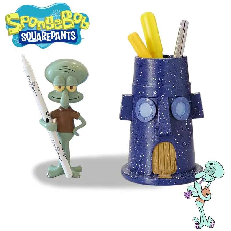 SpongeBob Squidward Pen Holder Creativity Figure Cosmetic Organizer Ornaments Anime Squidward Tentacles Desktop Decorations Gift