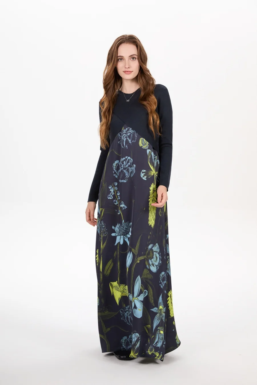 AS AW25 elegance slip satin dress + knitting cross top +mockneck woman clothing set adjustable maxi floor length 22 S8015d85362ad403aaee4a2820a4fd3adL