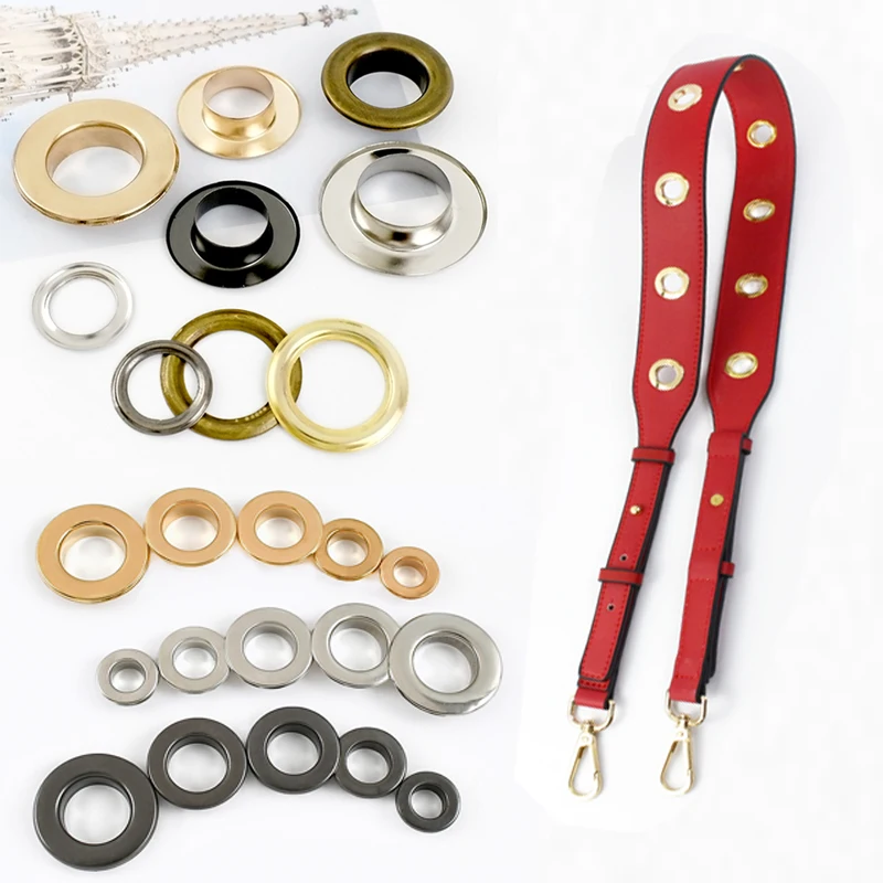 

50Pcs 3.5-15mm Metal Buckles for Handbags Belt O Ring Eyelet Rivet Clasp Garment Shoes Decor Buckle Leather Crafts Accessorie