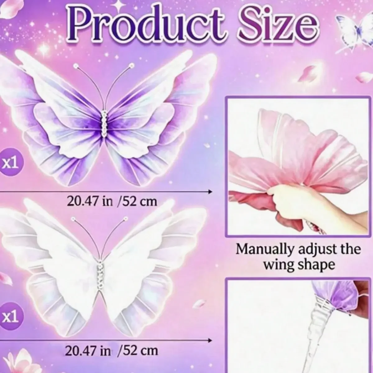 Elegant Giant Artificial Butterflies, Decorative 3D Butterfly Photography Props, Wedding Decorations, Outdoor & Indoor Use, Festive Home Decor