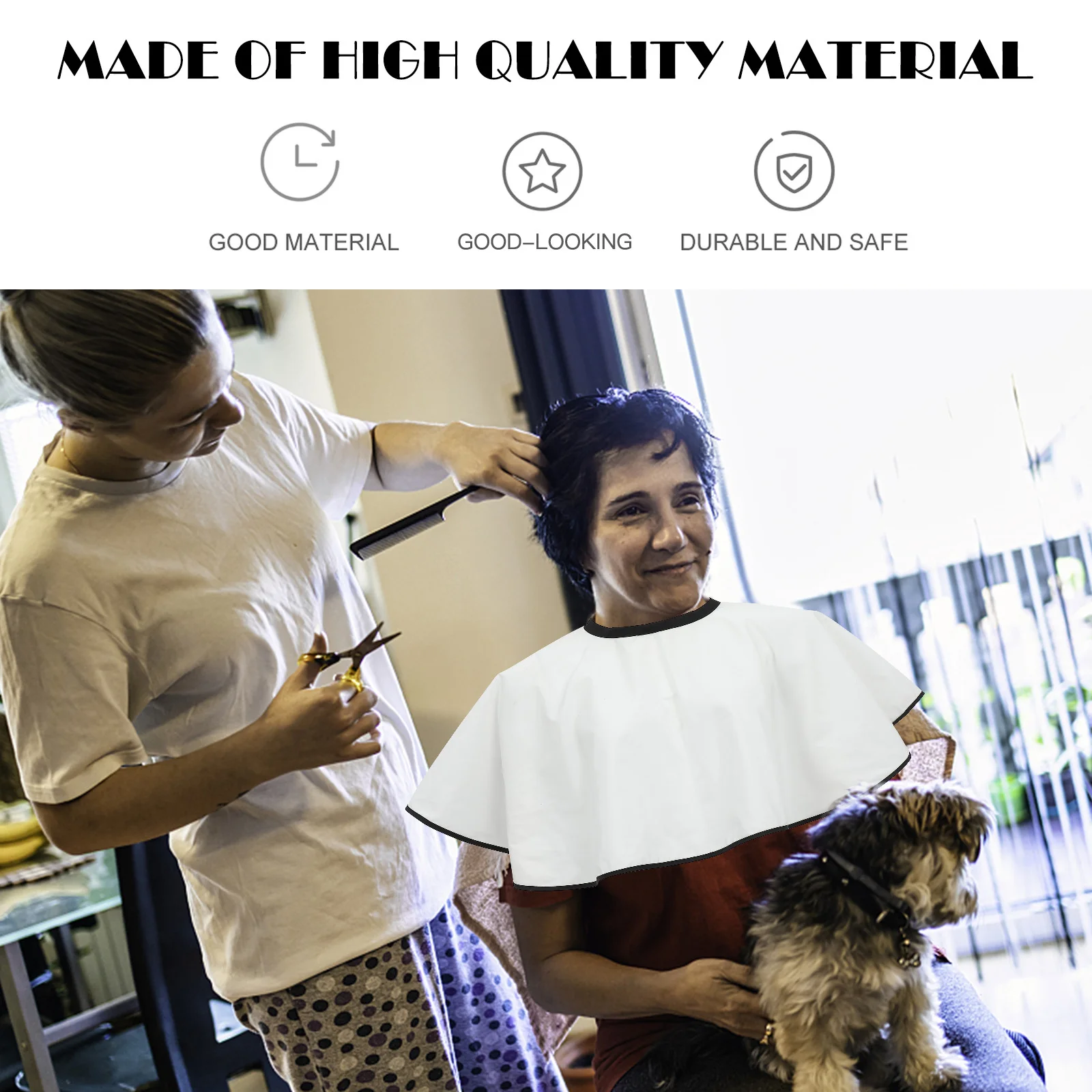 

Hairdressing Shawl Lightweight Breathable Waterproof Salon Cape Hair Cutting Smock Non sticky Washable Practical Design