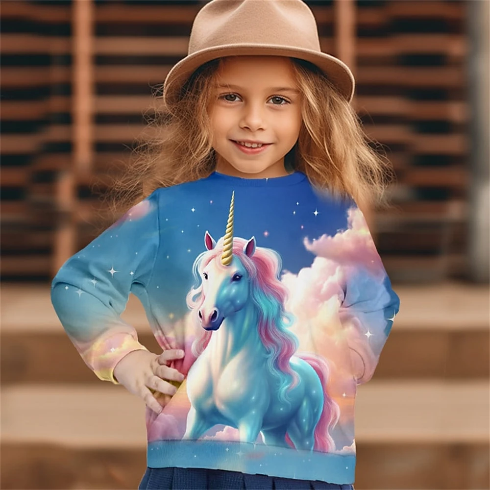 Kinderkleidung Mädchen T-Shirt Langarm Kind T-Shirt Casual 3D Cartoon Print Mädchen Sommer Herbst Kleidung Mädchen Kleidung Top – Detail 5
