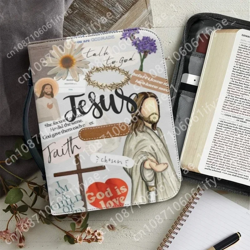 Seien Sie stark und mutig Joshua Bibel Vers Print hübsche Damen Bibel Abdeckung hochwertige Griff Bibel Taschen Jesus Muster Tasche