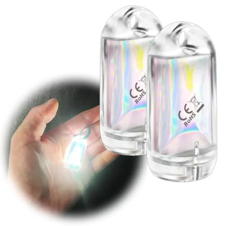 

USB Mini LED Lanterns, 2 Pack Waterproof EDC Keychain LED Flashlight for Camping Rechargeable Battery Stick Light Maglite Hocke