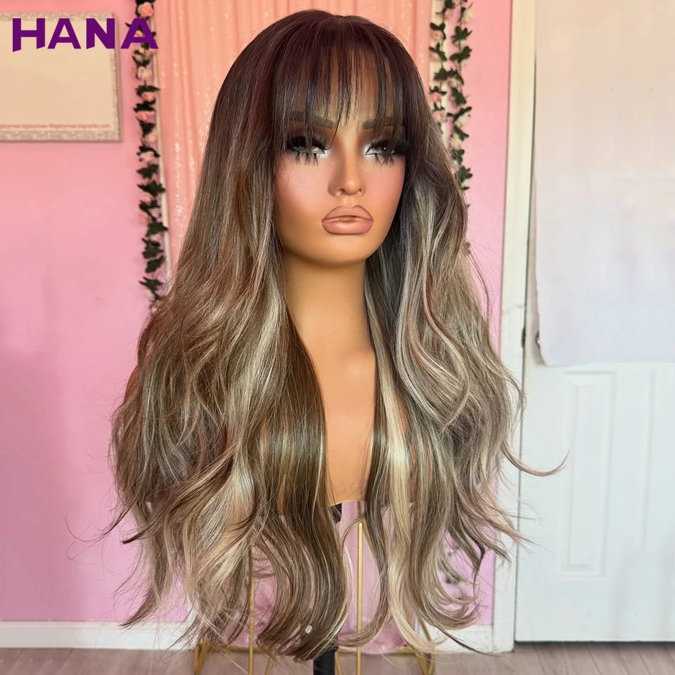 

Highlight Ash With Bangs Colored Body Wave Prime HD 5X5 Closure Wig For Women Human Hair Pre-Plucked 13X6 13X4 Lace Frontal Wig
