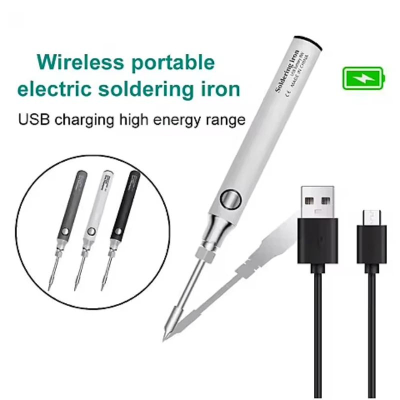 

USB Soldering Iron Set Adjustable Temperature Ceramic Core Heating Portable Home Welding Solder Repairing Accessories