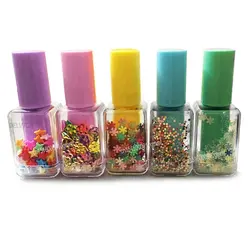 5Pcs Creative Mini Sequin Nail Polish Bottle Highlighter Kawaii Fluorescent Pen Art Graffiti Marker Painting Drawing Stationery