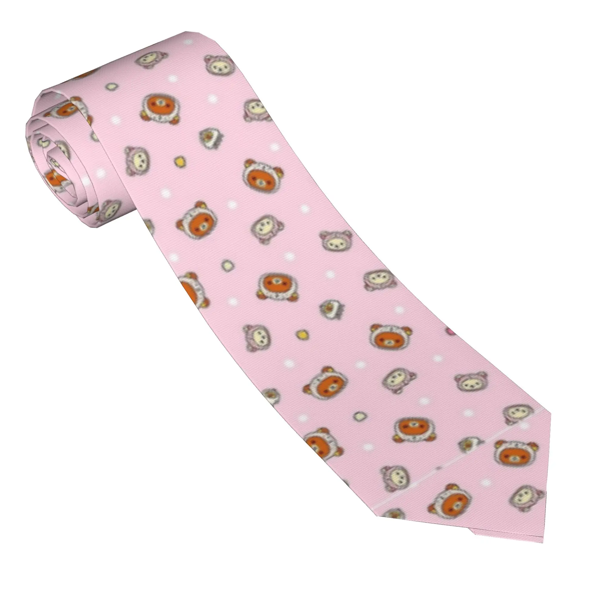 Neckties Kawaii Pink Rilakkumas  Unisex Slim 8 cm Narrow Neck Tie  for Mens Shirt Accessories Cravat Wedding Cosplay Props