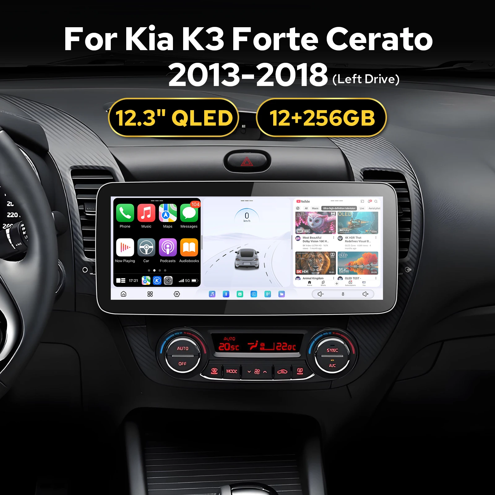 JOYING Android Head Unit Car Stereo For Kia K3 Forte Cerato 2013–2018 LHD Supports Factory Camera&Coaxial Amp&Steering Buttons
