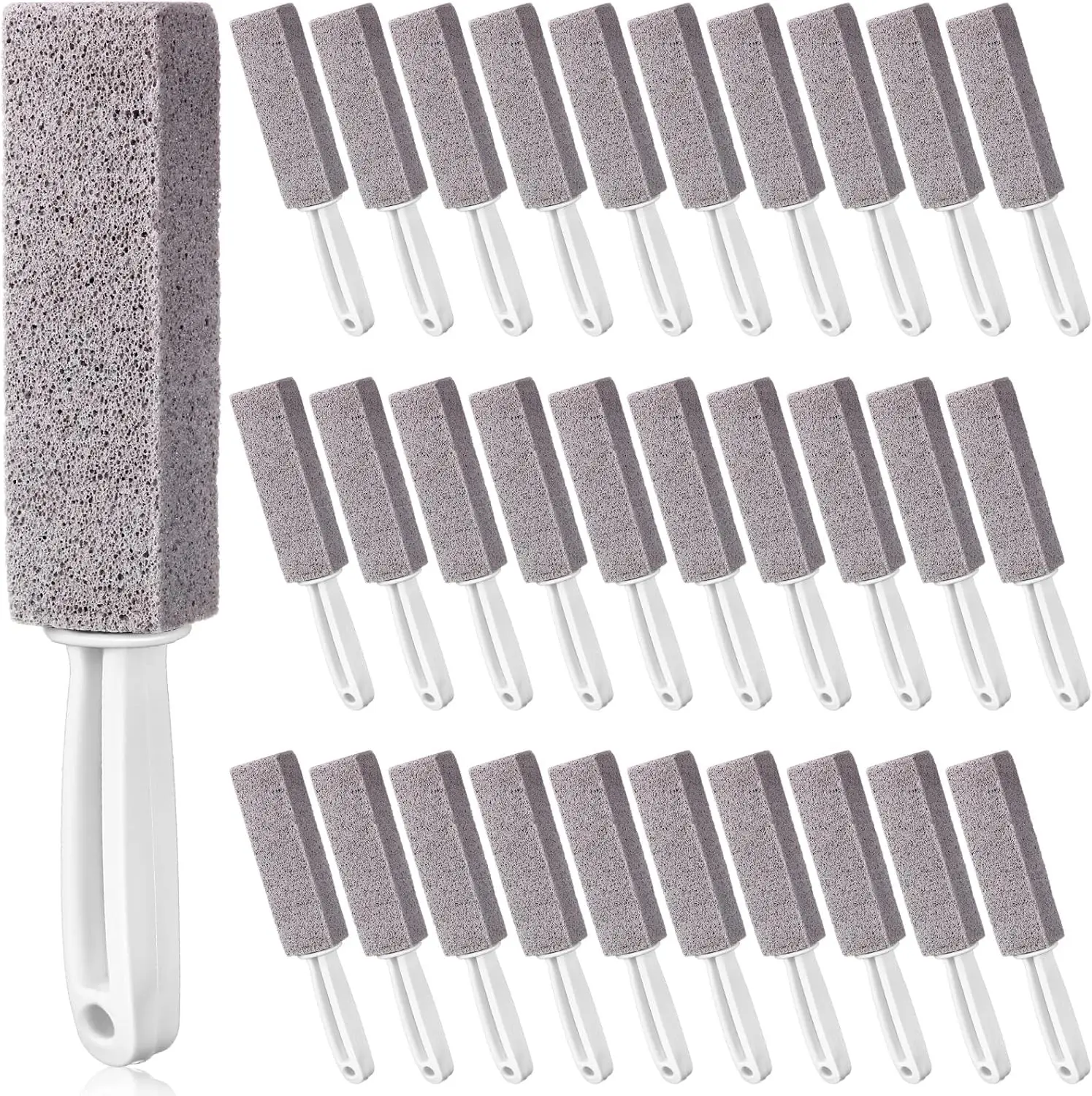 

30 Pieces Pumice Toilet Bowl Brush Pumice Stone with Long Handle Toilet Stone Brush Block for Bath