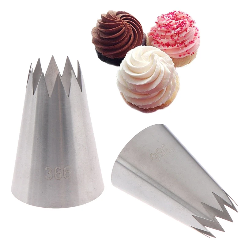 1pc New #366 Large Open Star Piping Nozzle Icing Cream Nozzles Bakeware Pastry Tips