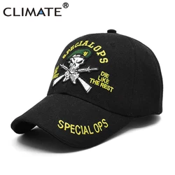 CLIMATE Man Bone Skull Baseball Cap Cool Black Forces Army Cap Cool Black Specialops Bone Gun Hats Baseball Caps Army Style Men