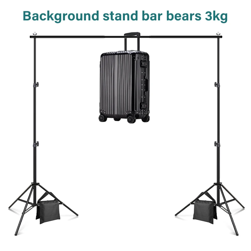 Photography Studio Kit Backdrop Stand Aluminium Photo Background Support With Clamp For Birthday Party Video Live Streaming