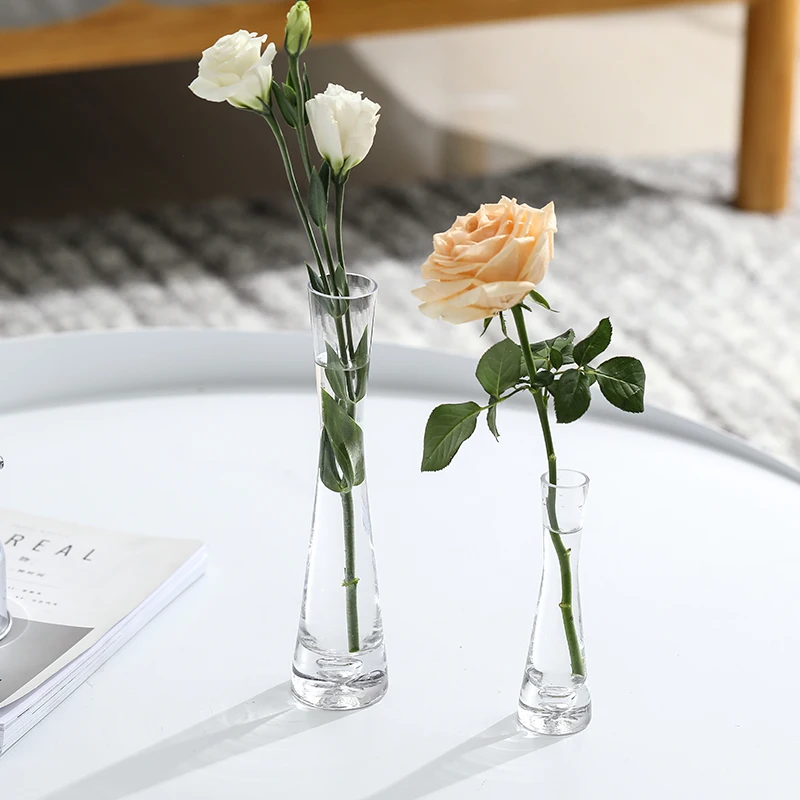 Vase Ornaments   Living Room Flower Arrangements  Niche Glass Bottles  Transparent Mini Fine Mouthful Water Nourishment