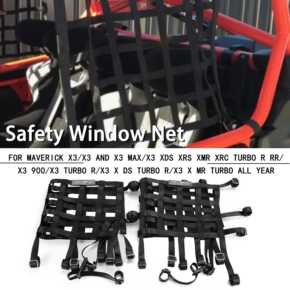 2024 Motorcycle UTV Accessories Safety Window Nylon Network Safety Equipment For Can Am X3 Maverick / Maverick MAX / MAX Turbo