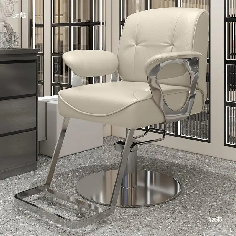 Internet celebrity barber shop chair hair salon stool hair salon lift can recline guests perm and dye hair cut seat