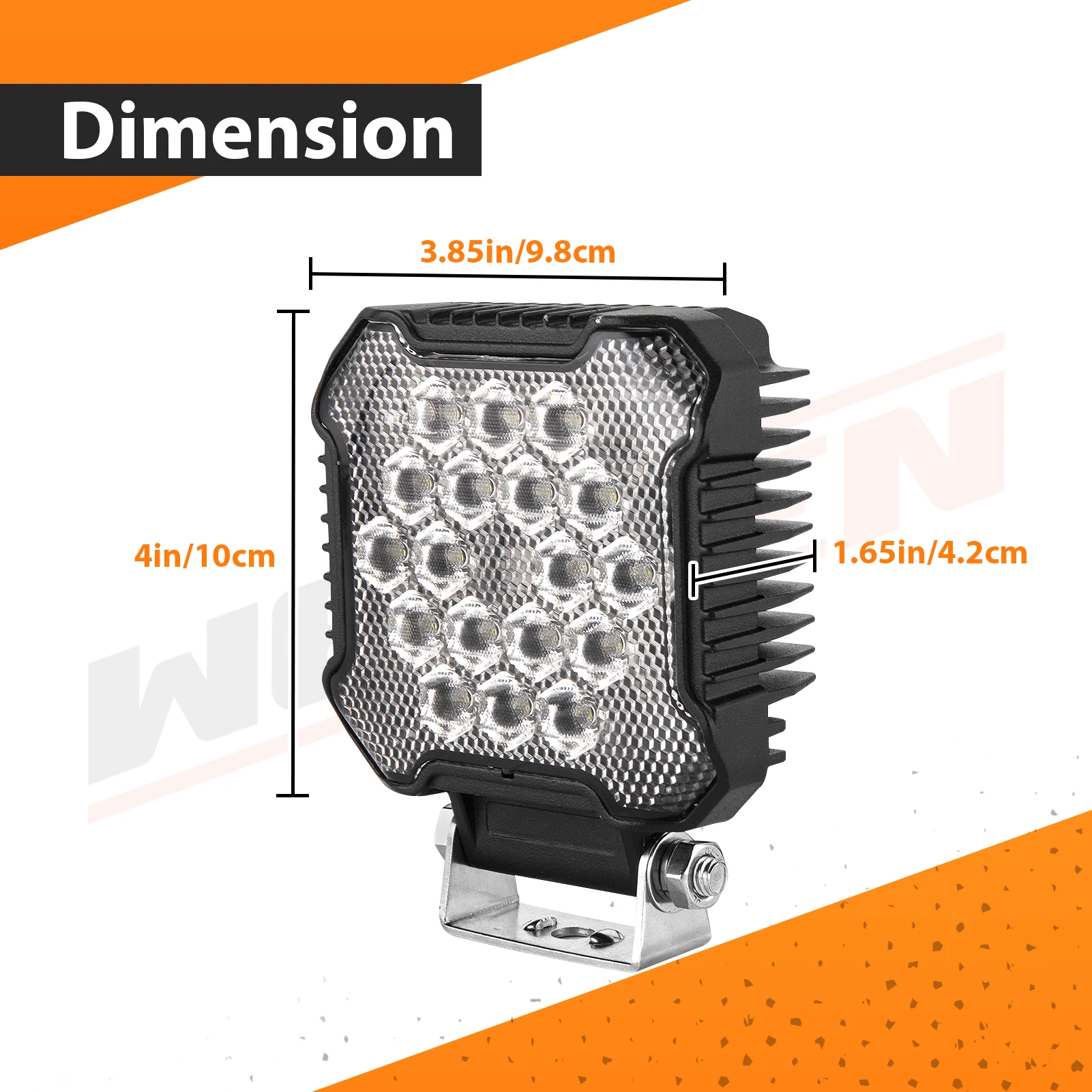 UTV 4 Inch Automatic Reversing Back-up Light 18 Led 36w Bolt-on for 2018+ Polaris Ranger XP 1000 Crew Accessories