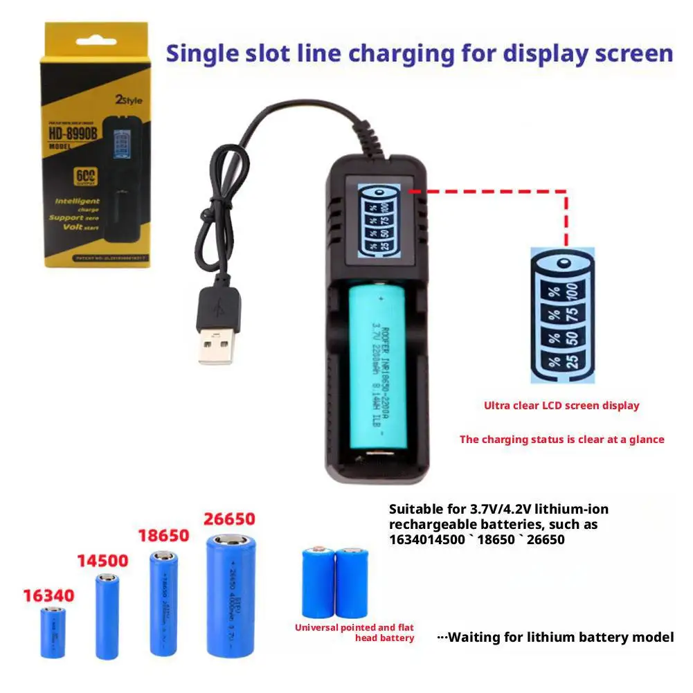 العالمي USB 18650 شاحن بطارية ل 3.7 فولت ليثيوم أيون بطاريات قابلة للشحن 26650 22650 18650 18490 18350 17670 17500 1 W8A0