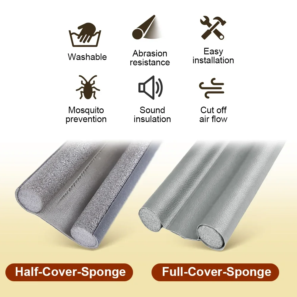 Windproof Seal Strip Draught Excluder Stopper Door Bottom Guard Double Acoustic Foam Sealing Strip Dustproof Soundproof Strips