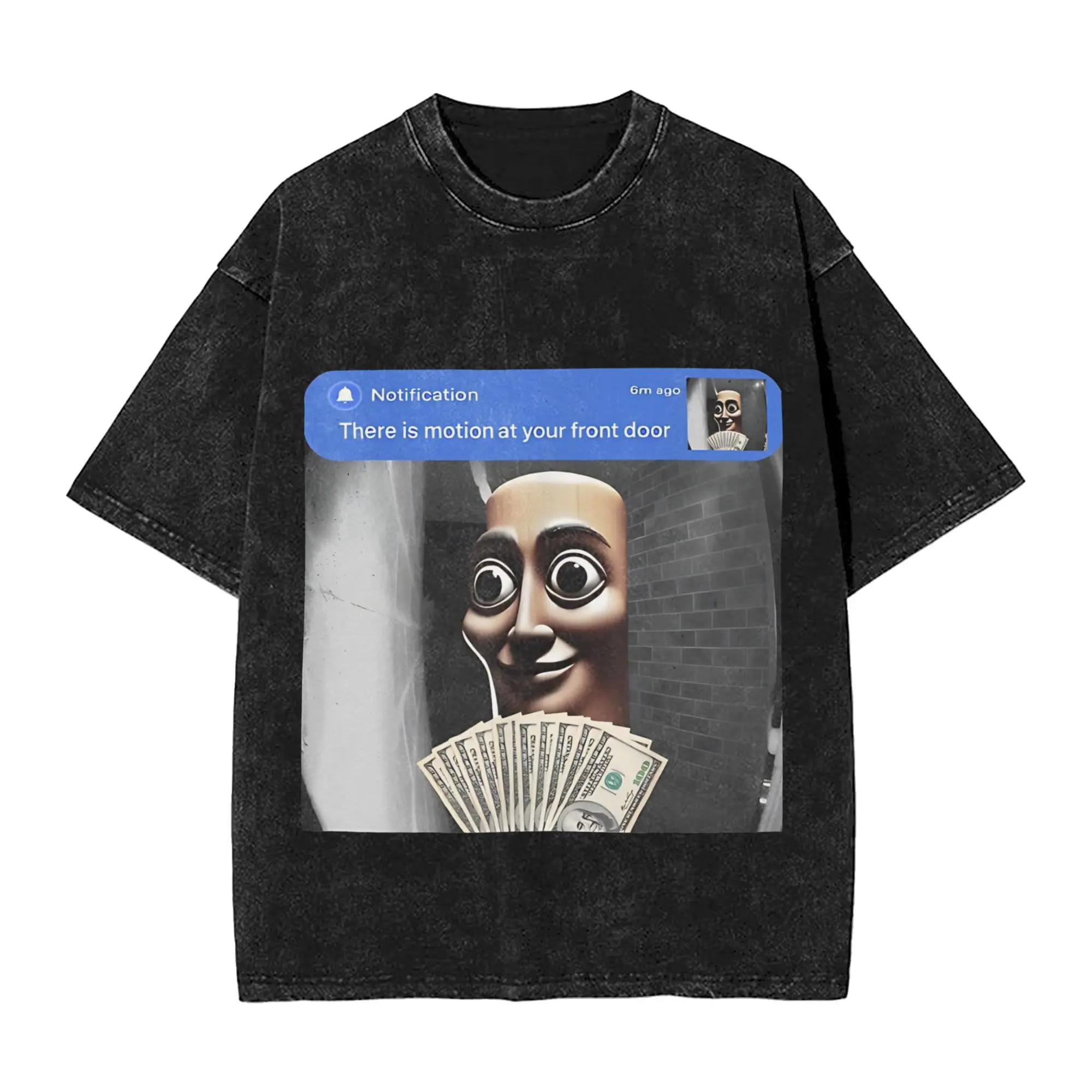 There is Motion at Your Front Door Tung Tung Tung Sahur Meme Accessories Washed T Shirt Men Women Streetwear