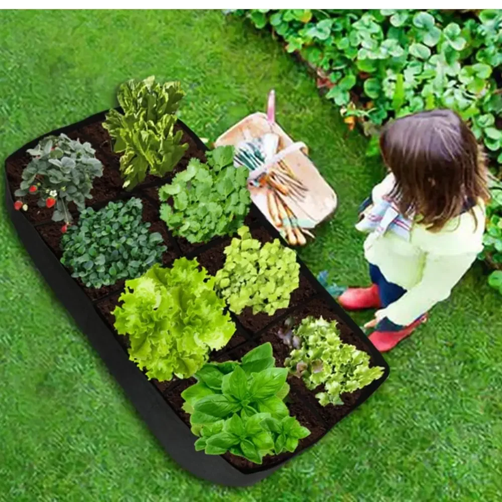Garden Planting Bag Multi-gird Felt Growing Bag Rectangle Planting Nursery Pot Vegetable Tomato Potato Planting Container Plant gallery 3