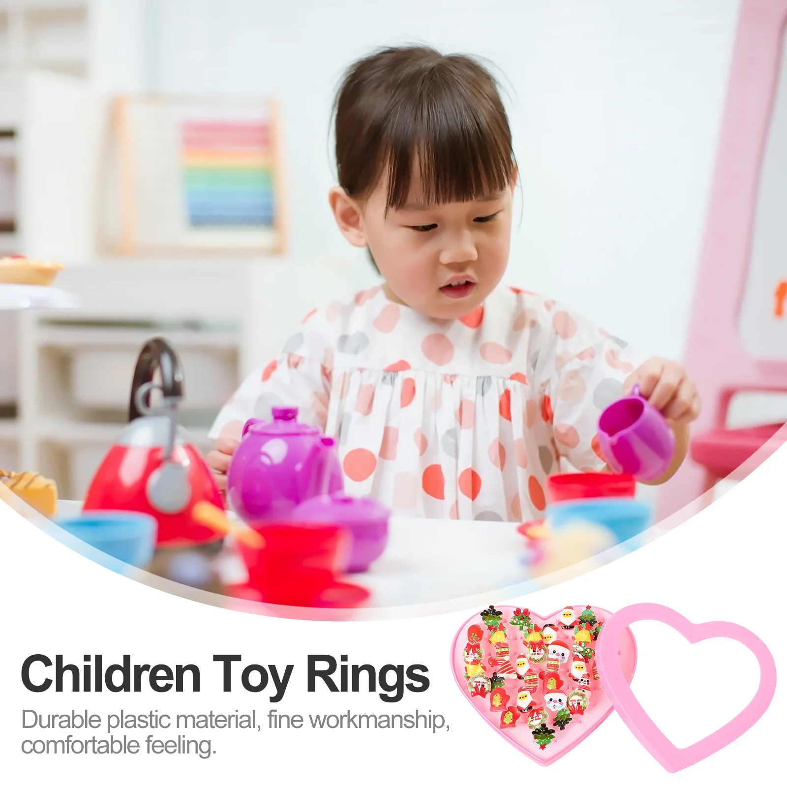 36 pezzi Anelli natalizi in plastica per bambini Anelli natalizi Set regalo per feste per bambini Decorazioni divertenti e leggere e lisce