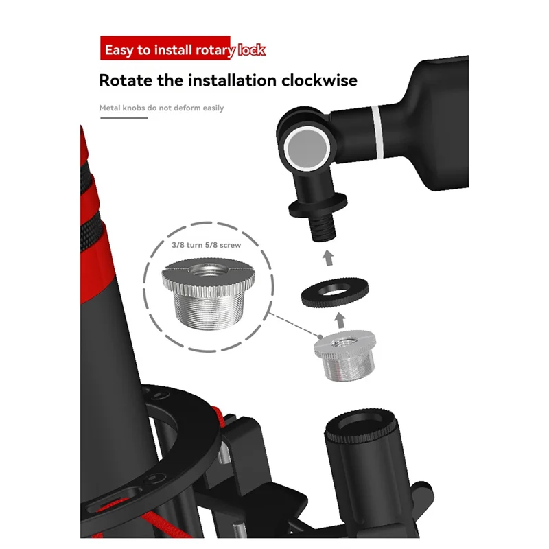 【ในสต็อก】ไมโครโฟนขายึดไมโครโฟนขาตั้งแขนขากรรไกรแบบปรับได้สําหรับ Hyperx Quadcast