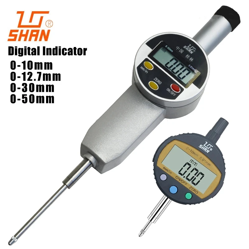 SHAN Brand Digital Indicator dgital dial indicator large distance electronic indicator 0-10/12.7/30/50mm indicator