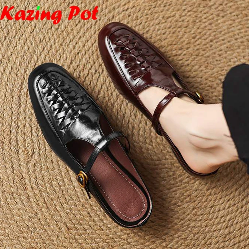 krazing-pot-scarpe-da-donna-in-pelle-di-vacchetta-con-punta-rotonda-e-tacco-basso-stile-vintage-romano-intrecciato-per-uso-quotidiano-modello-slingback-gladiator-slip-on-mules